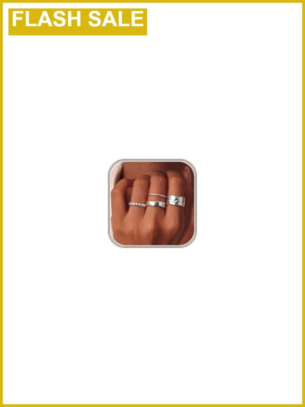 Chunky Stackable Rings Set for Women Non Tarnish Silver Stacking Rings